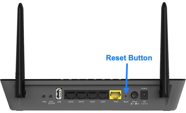 Factory reset of router 